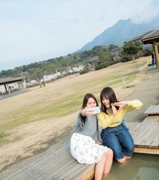 「桜島」溶岩なぎさ公園足湯